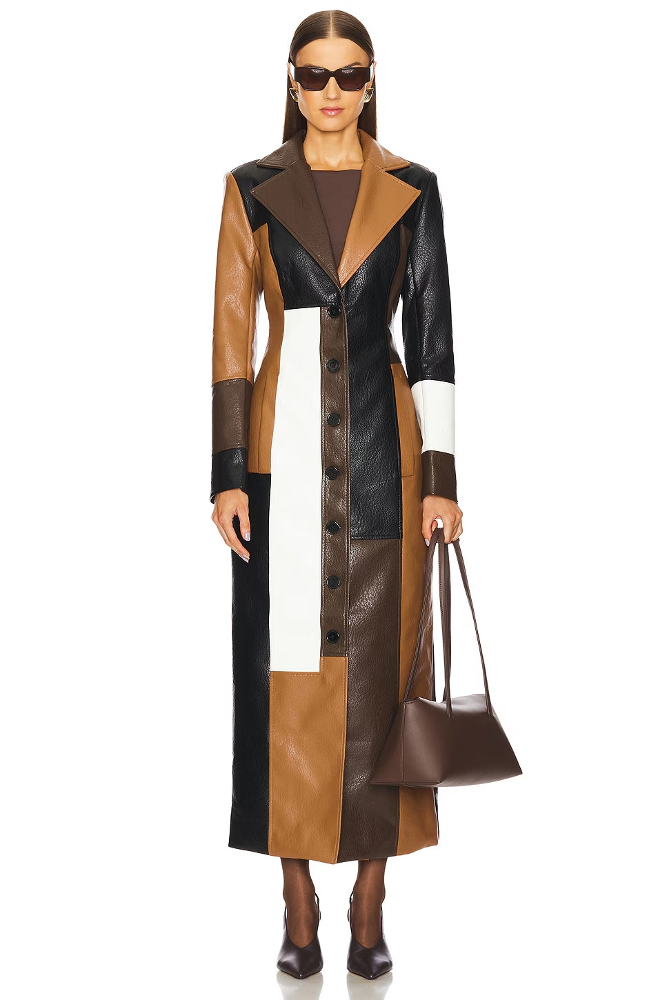 Rhialey Brown Leather Coat