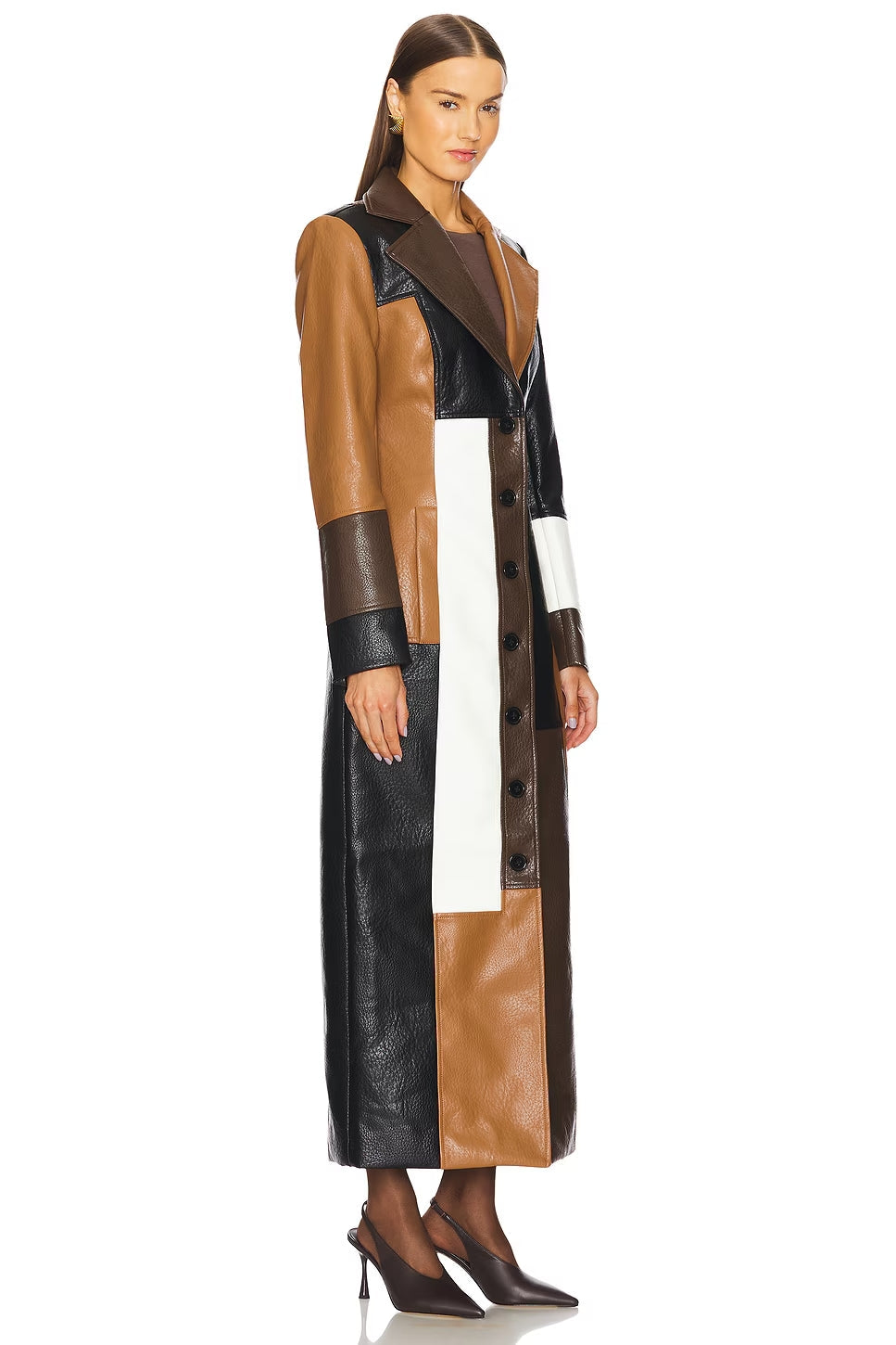 Rhialey Brown Leather Coat