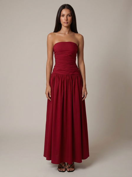 carmel strapless drop-waist maxi dress Carmel Dress Erin Hielle