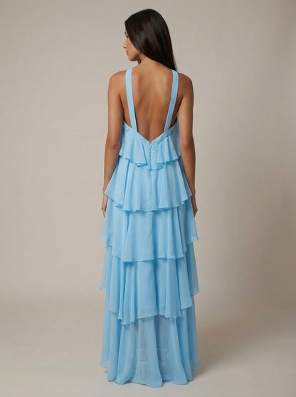 Flower Ruffle Maxi Dress
