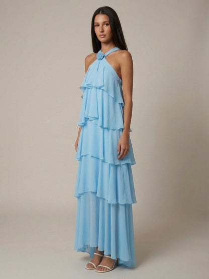 Flower Ruffle Maxi Dress
