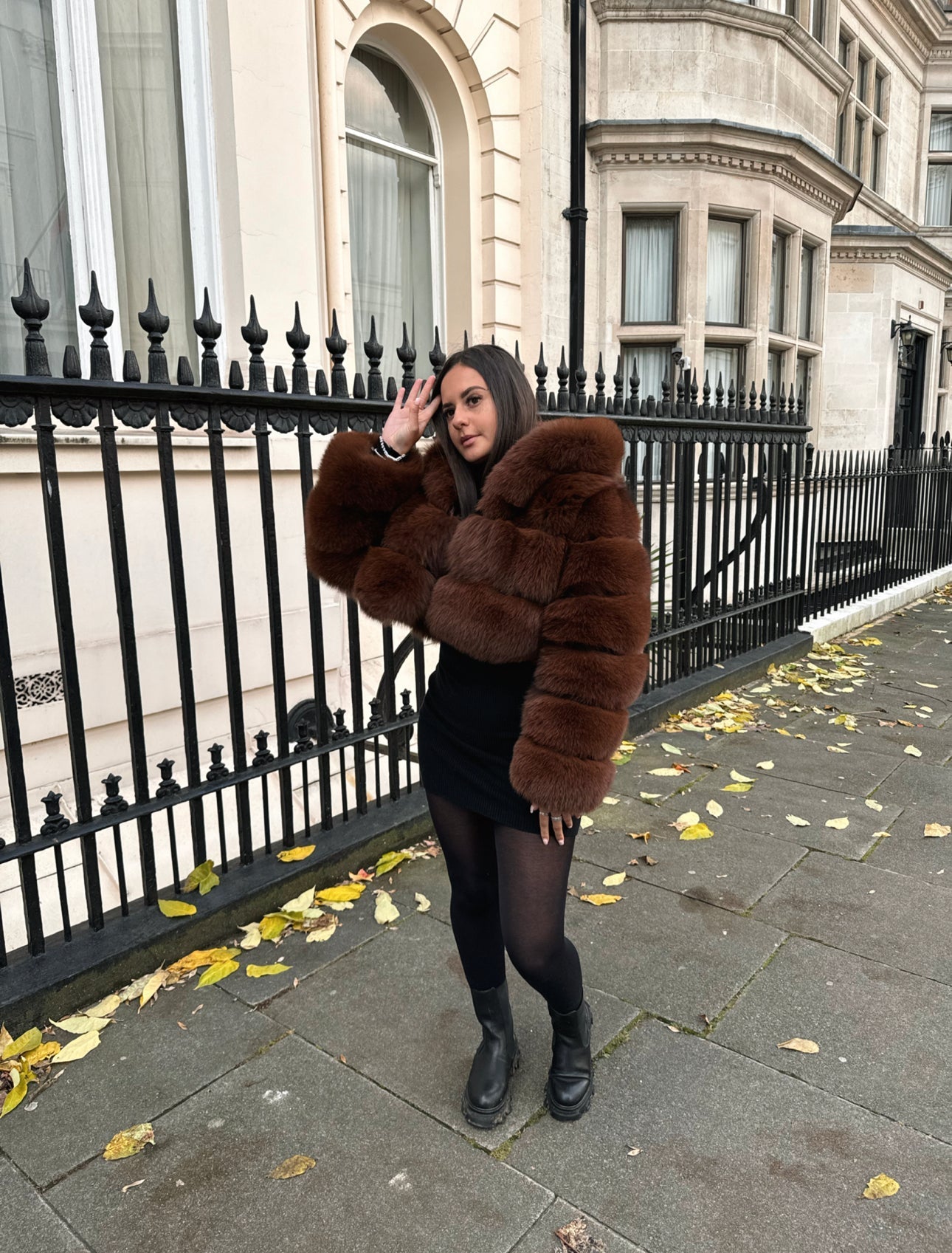 Cropped Hooded Coat