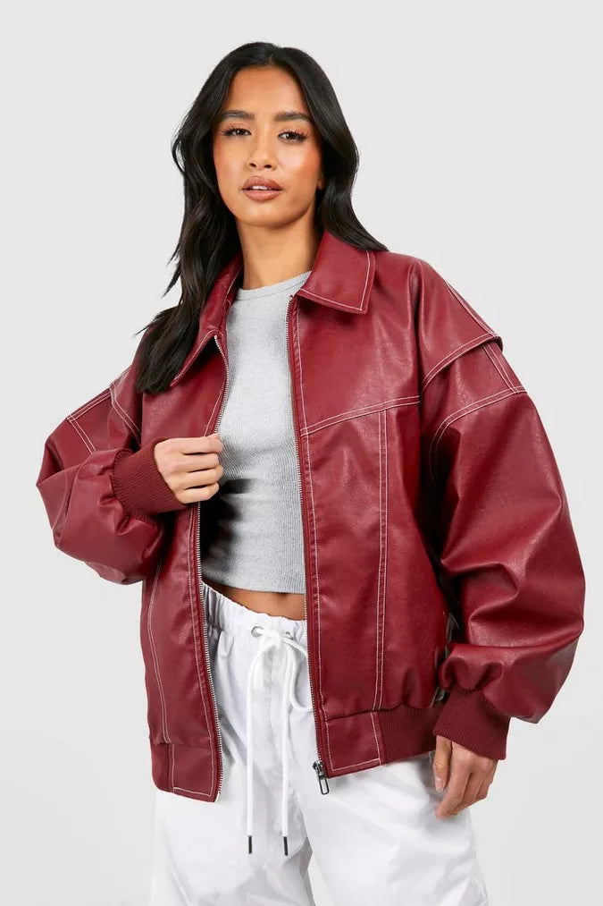 Amor | Red Leather Jacket