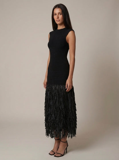Noir Fringe Dress